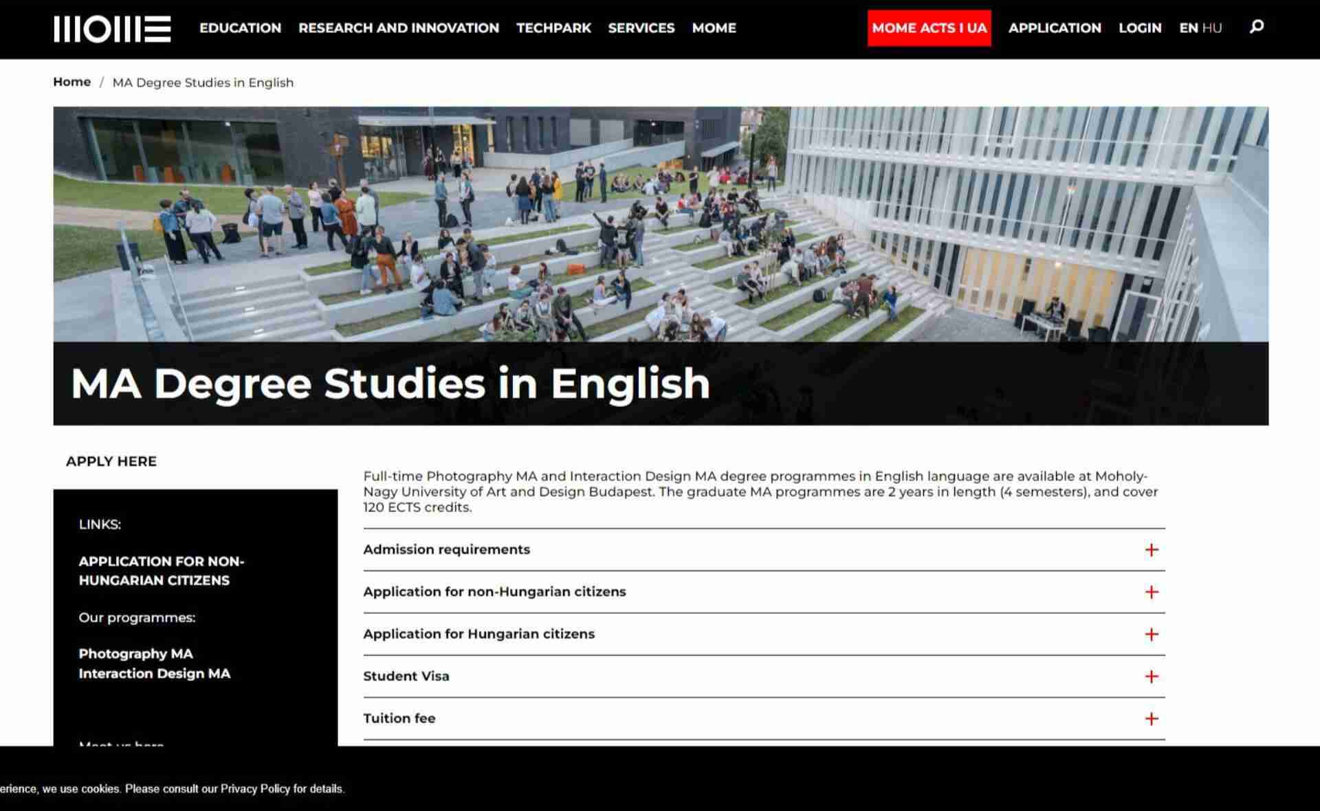 Új, angol nyelvű képzés nyílik a Moholy-Nagy Művészeti Egyetemen