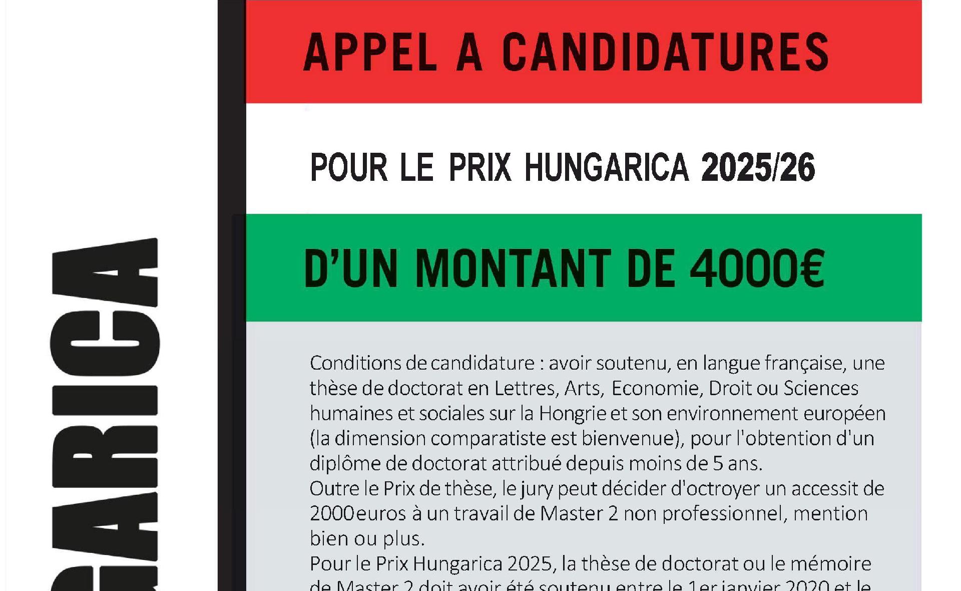 Prix Hungarica 2025/2026
