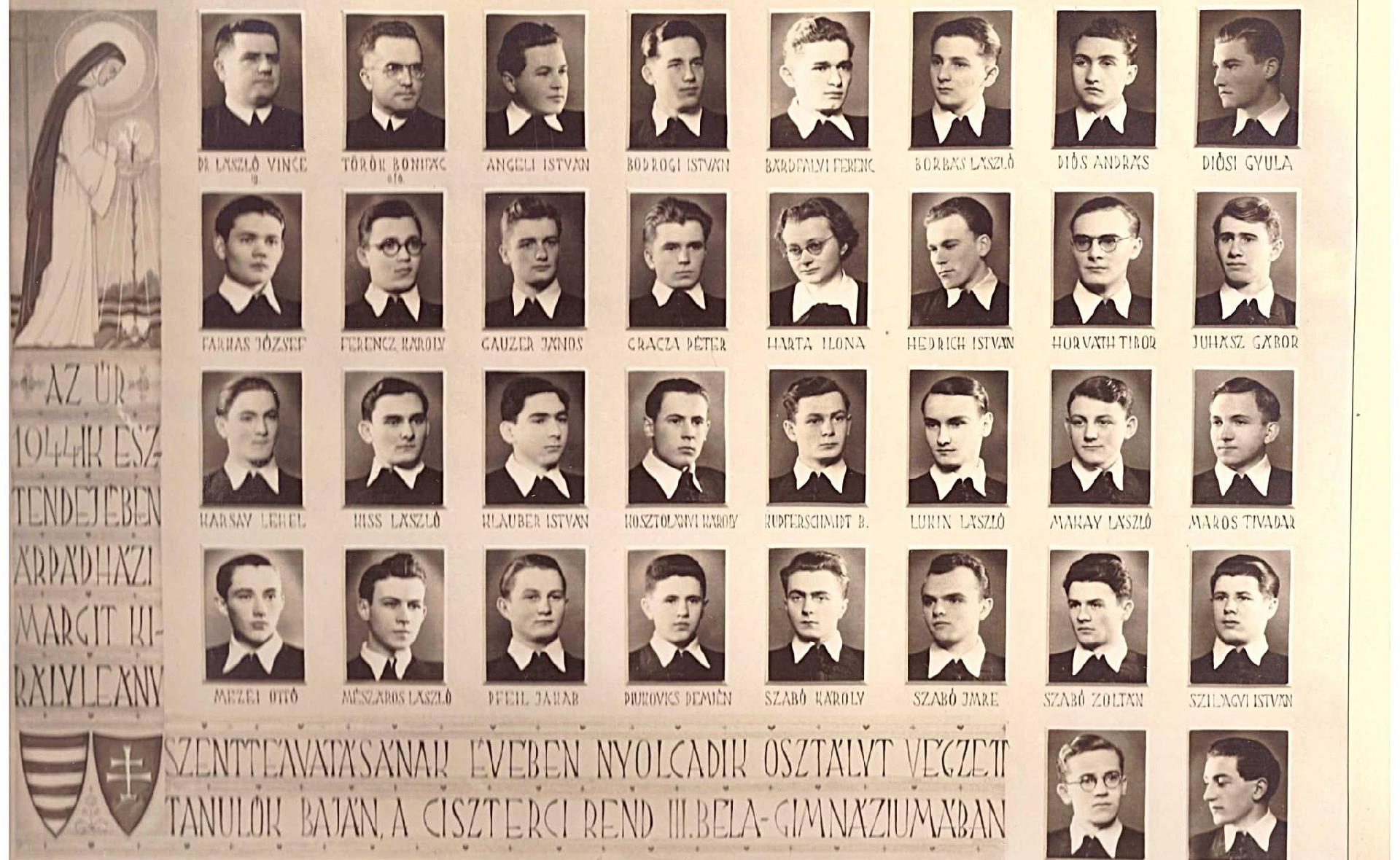 La photo de classe de fin d'études secondaires de Charles (Károly) Kosztolányi