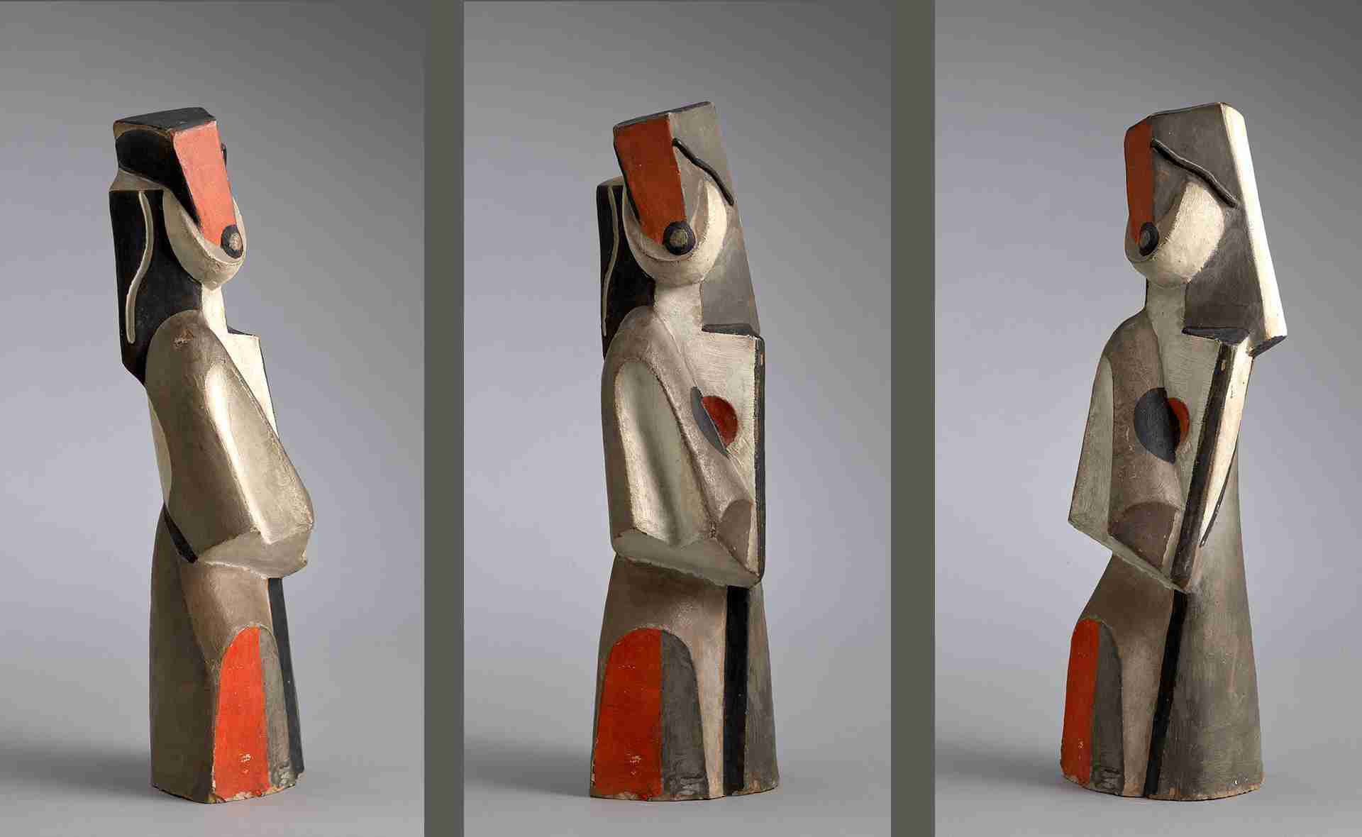 Joseph Csaky : Figure (Le Cri ou Femme debout), 1920, terre cuite, hauteur : 36 cm, Annamarie Básti et Csaba Kajdi