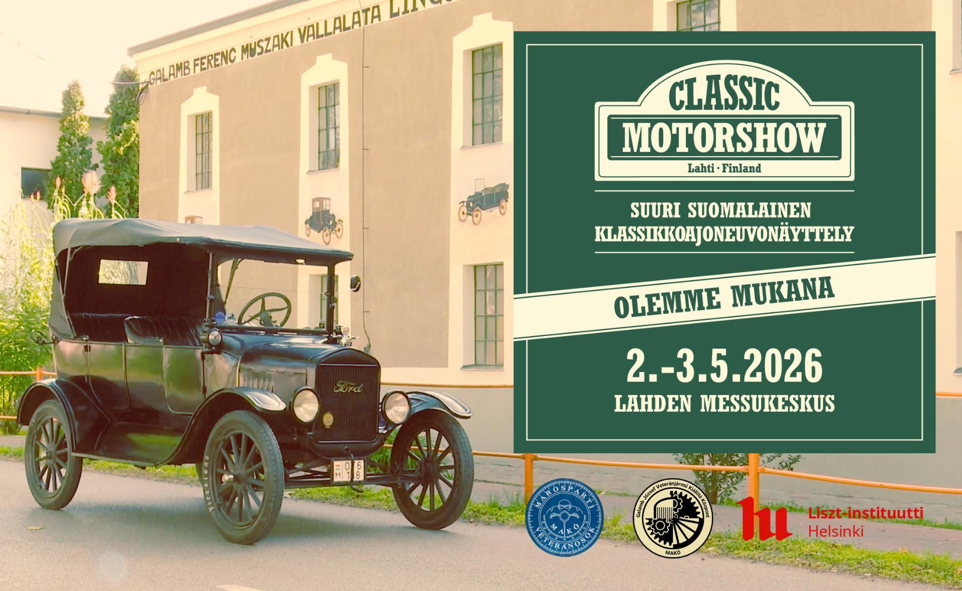 Legendás Ford T-modell a Lahti Classic Motorshow-n 2026. május 2–3.