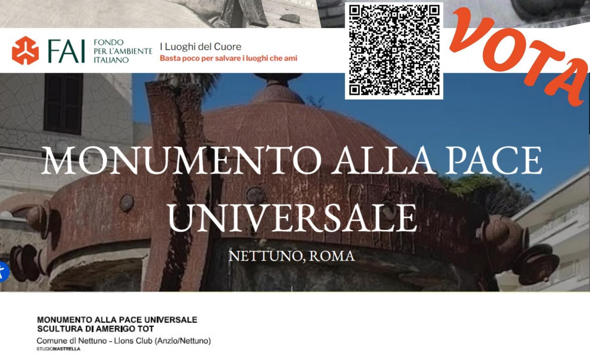 Il restauro del Monumento alla Pace Universale di Amerigo Tot a Nettuno
