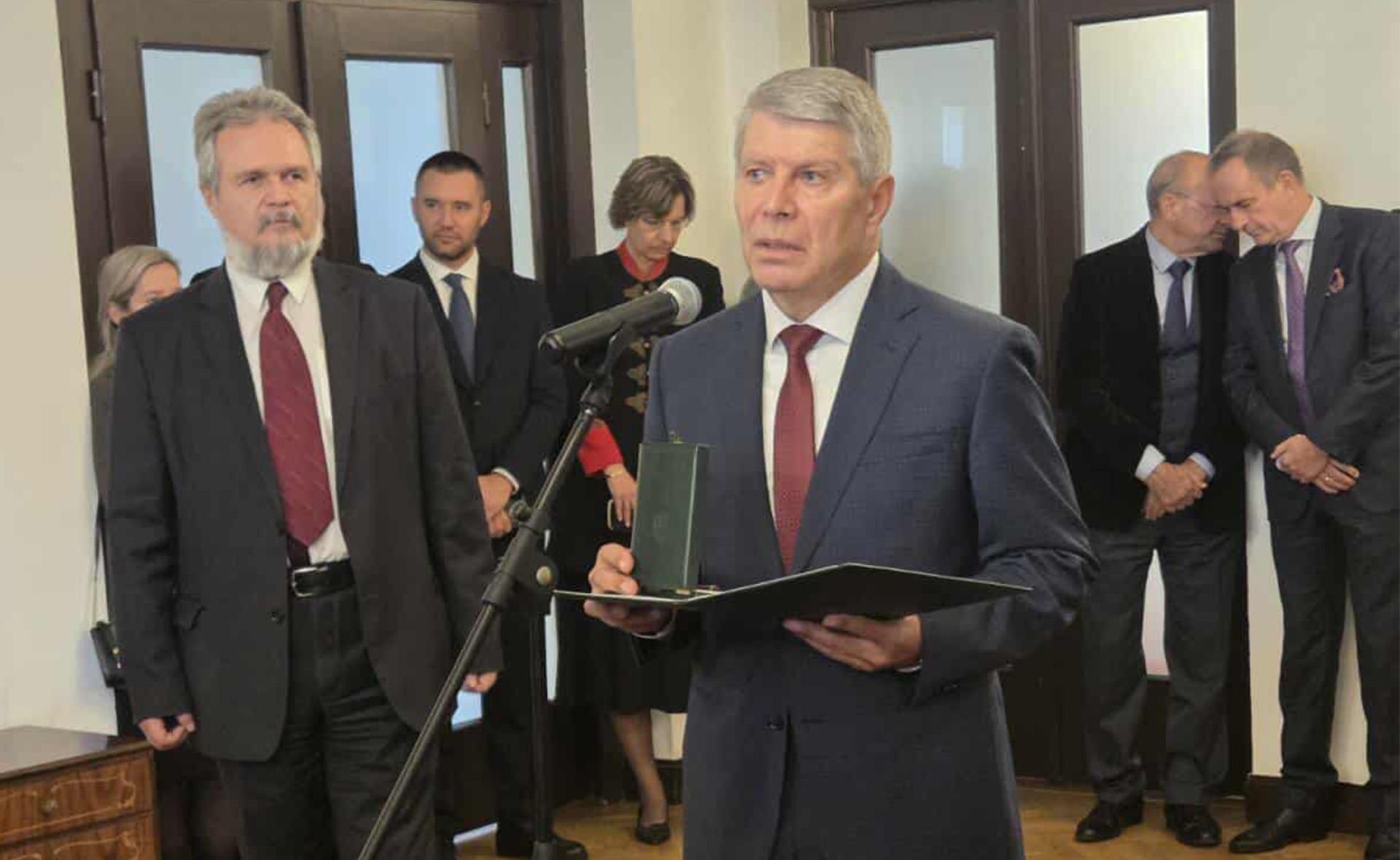 Magyarország Nagykövetségének ünnepélyes díjátadóján a Magyar Állam által adományozott kitüntetést vehetett át Najden Koszev