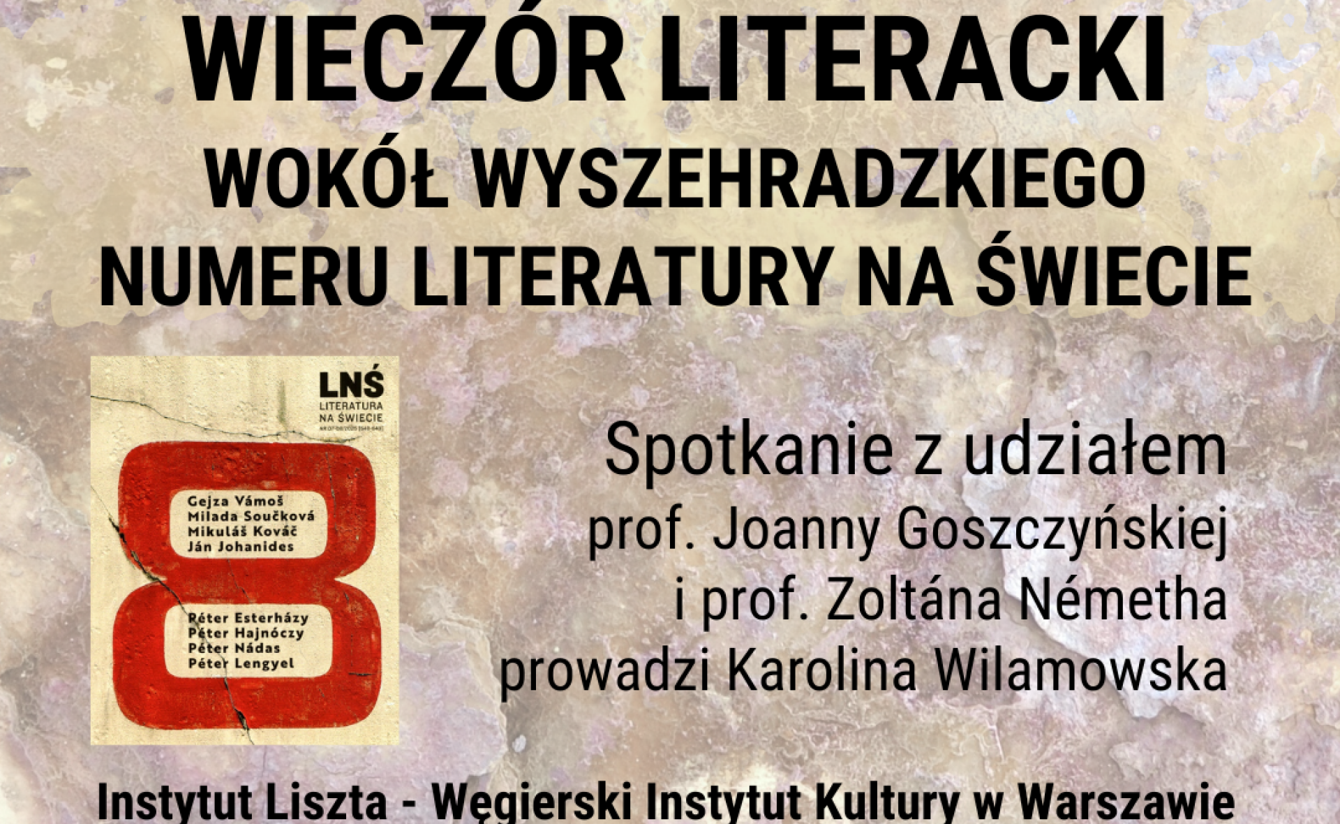 Wieczór literacki - wokół wyszehradzkiego numeru czasopisma Literatura na Świecie