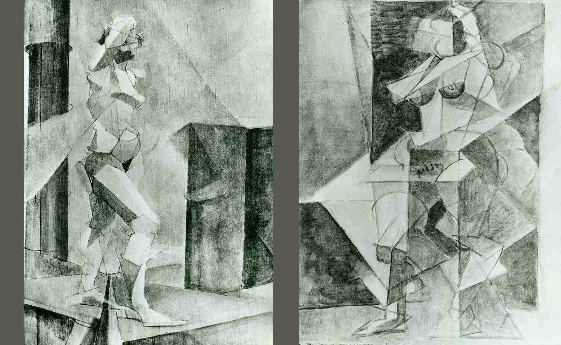 ISTVÁN FARKAS : Nu cubiste,  c. 1912–1914, huile sur toile, perdu, © MTA, Archives de l’Institut nationale de l’art, Budapest