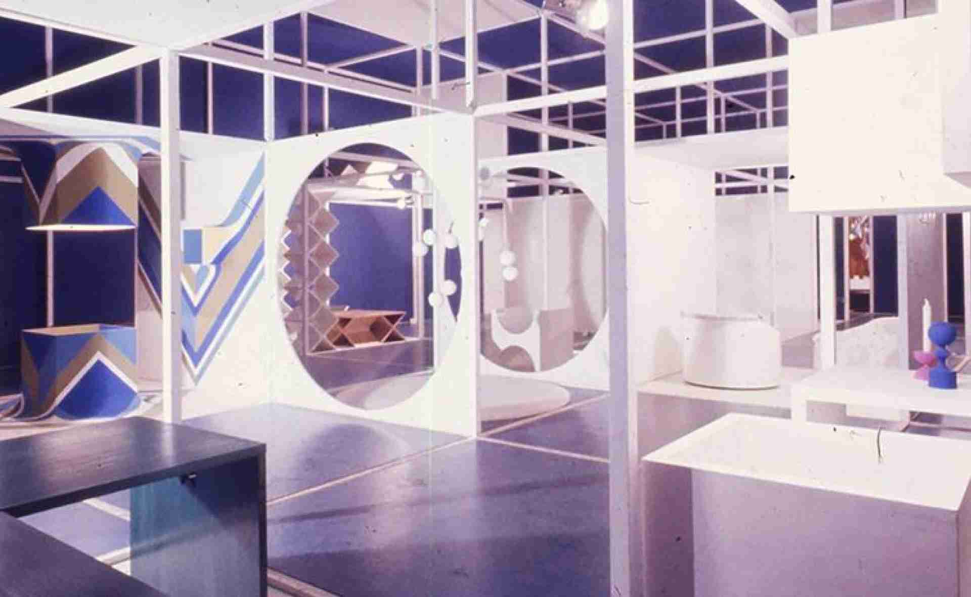 The special exhibition Space and Form I, Tallin Art Hall, 1969, Design concept by Bruno Tomberg, Maia Laul, Kärt Voogre, Eha Reitel, and Saima Veidenb