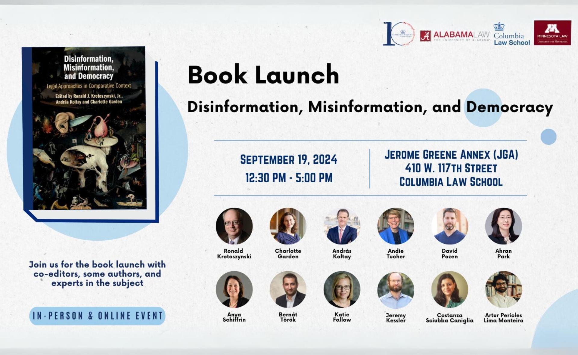 Magyar siker a Columbia Egyetemen: Disinformation, Misinformation, and Democracy: Legal Approaches in Comparative Context könyvbemutató