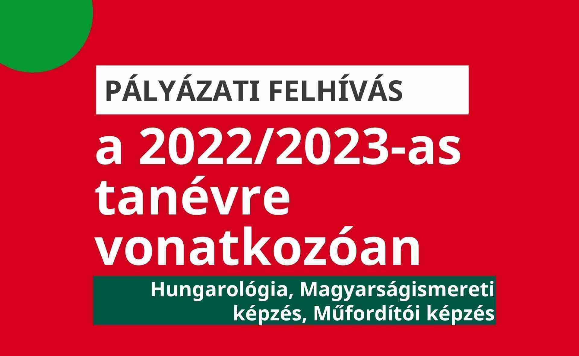 Ösztöndíjpályázatok a 2022/23-as tanévben