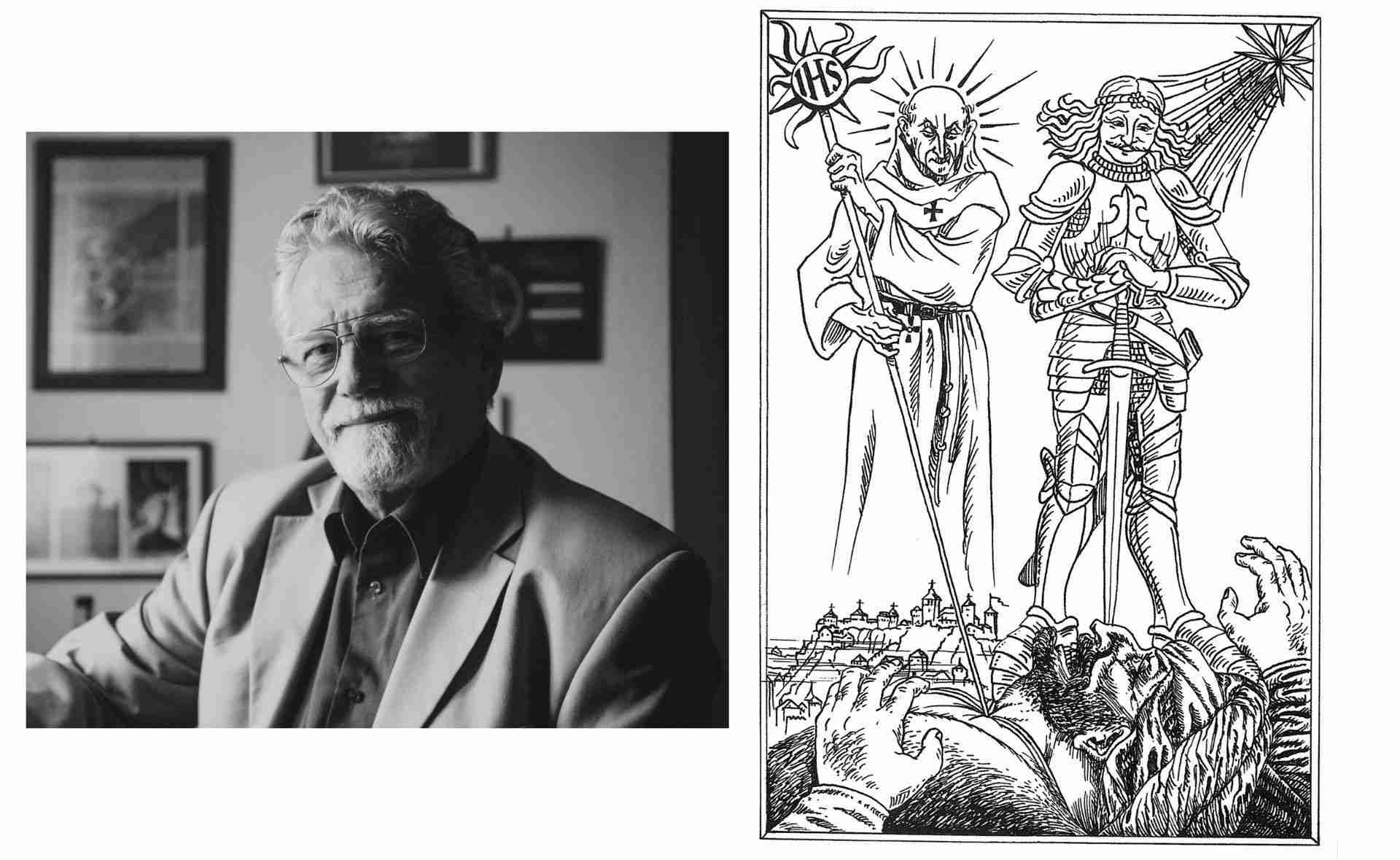 Jankovics Marcell (Fotó: MTI – Balázs Attila) ; Nándorfehérvár megvédése 1456-ban (Sebestyén Gyula: GESTA HUNGARORUM. A magyar hősmondák öt könyve)