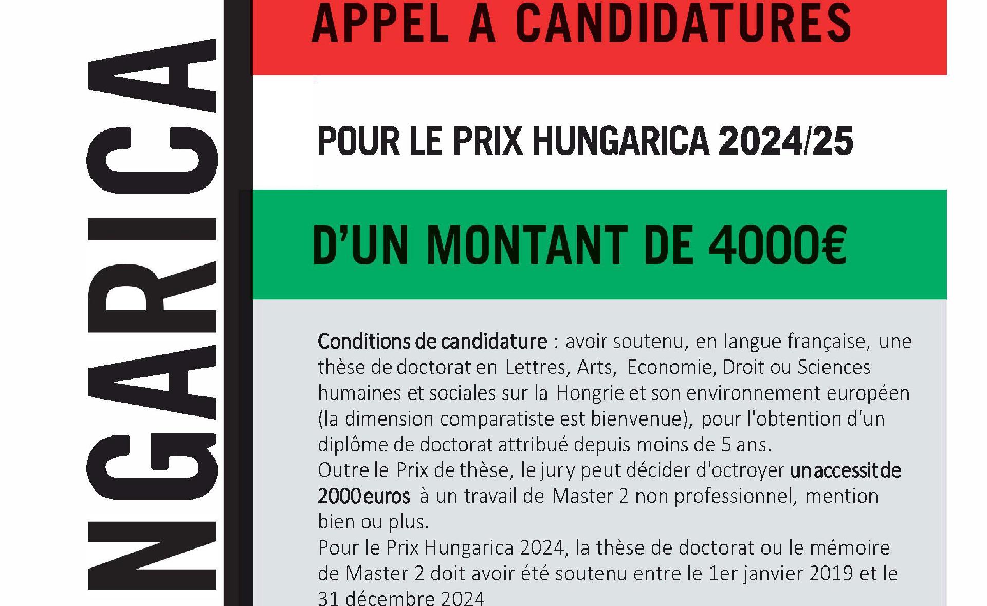 Prix Hungarica 2024/2025