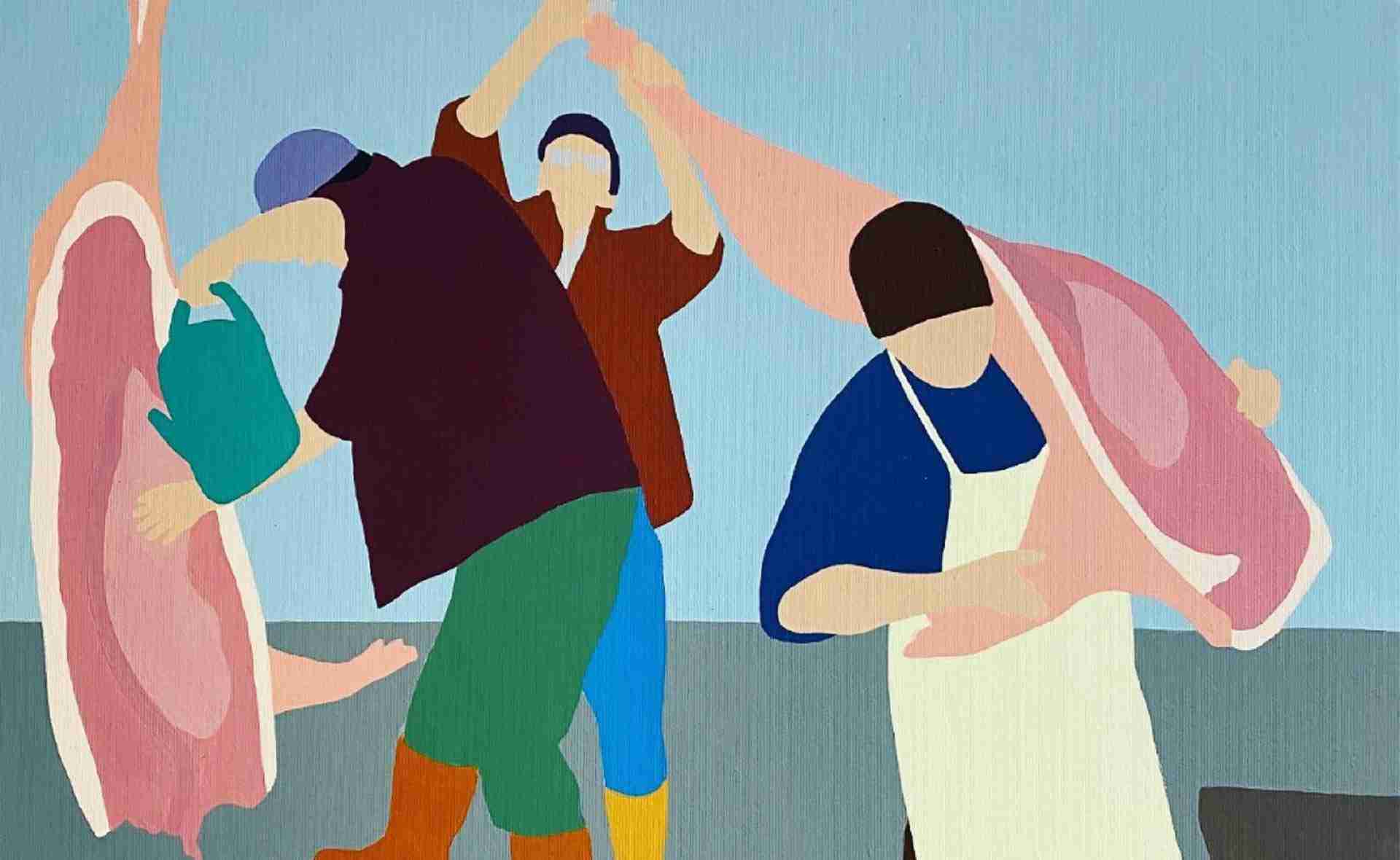 Bereczki Kata: Fejetlenség 2020, akril festmény vásznon, 50x50 cm (részlet)