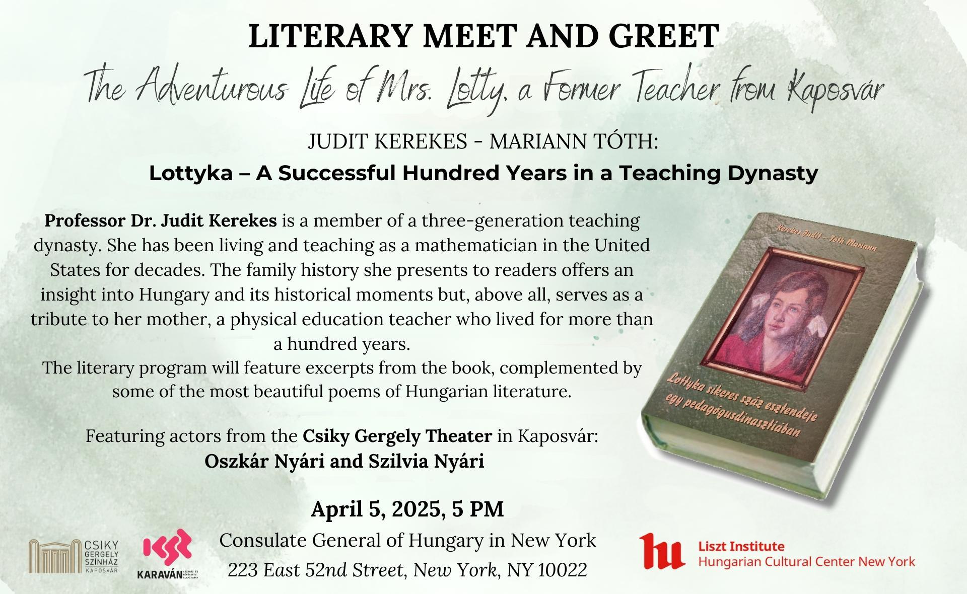 Literary Meet and Greet with dr. Judit Kerekes