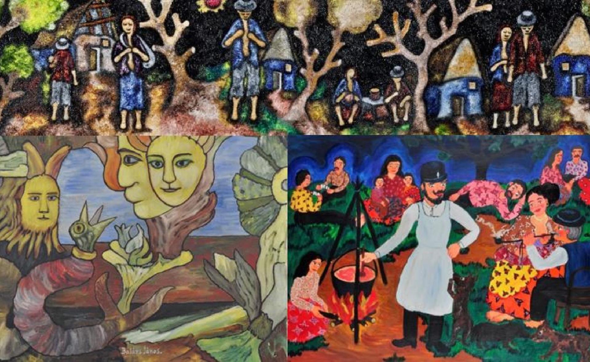 Paintings by Balázs András Balogh, János Balázs and Gyöngyi Rátczné Kalányos