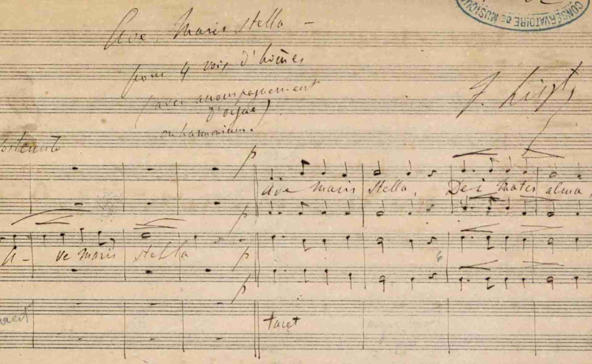 Ave Maris Stella pour 4 voix d'hommes – Franz Liszt - - BnF, département de la Musique