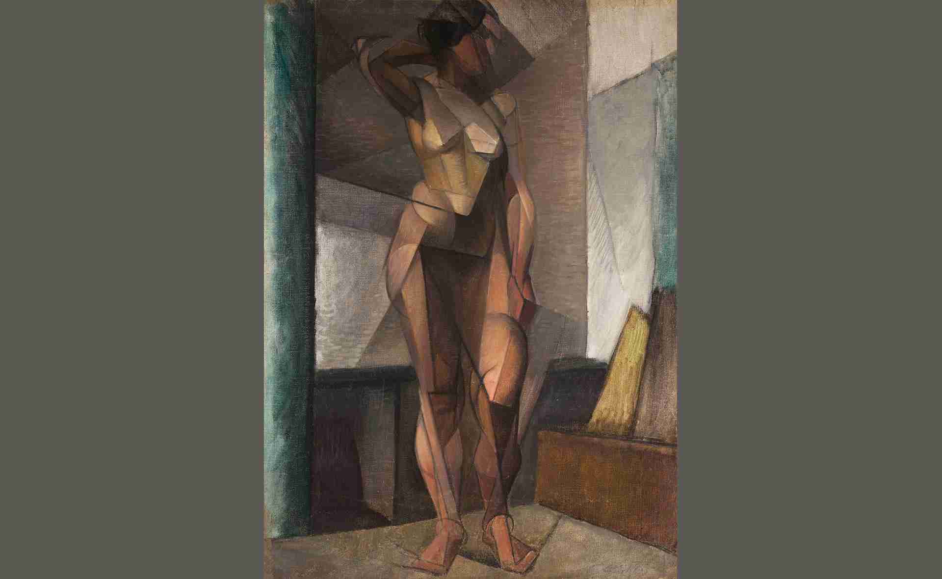 Gustave MIKLOS: Nu debout, vers 1913, huile sur toile