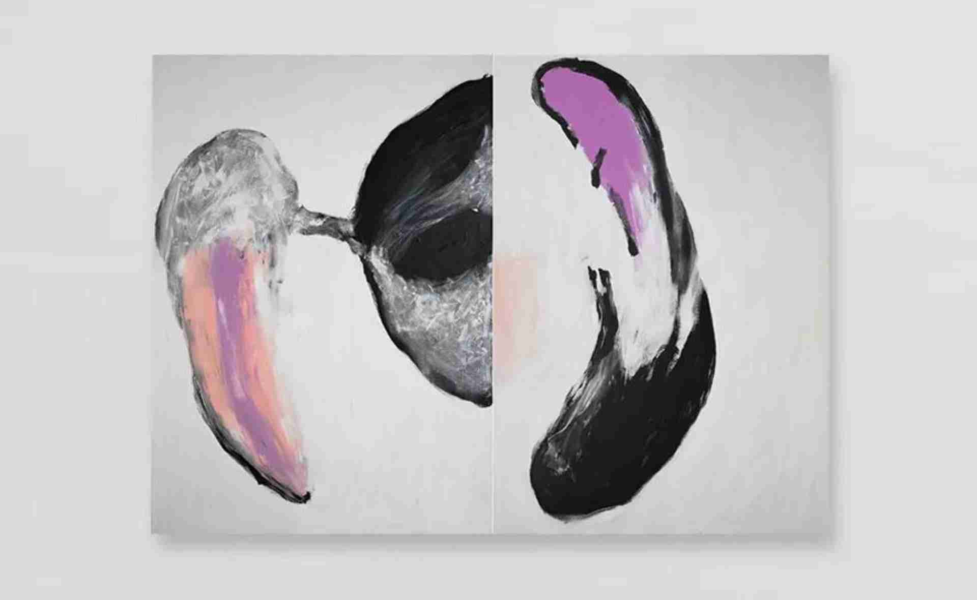 Kép: Részegh Botond, Angel (Diptych), 2021, Acrylic on canvas 78 1/2 x 110 1/2 in 200 x 280 cm