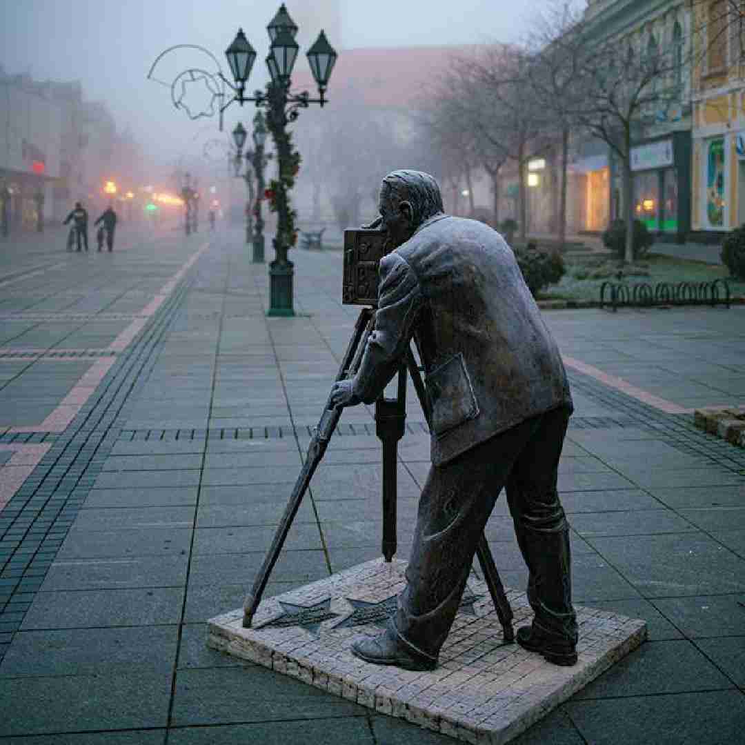 Bosnyák Ernő szobra Zomborban, Igor Šeter zombori szobrász alkotása.